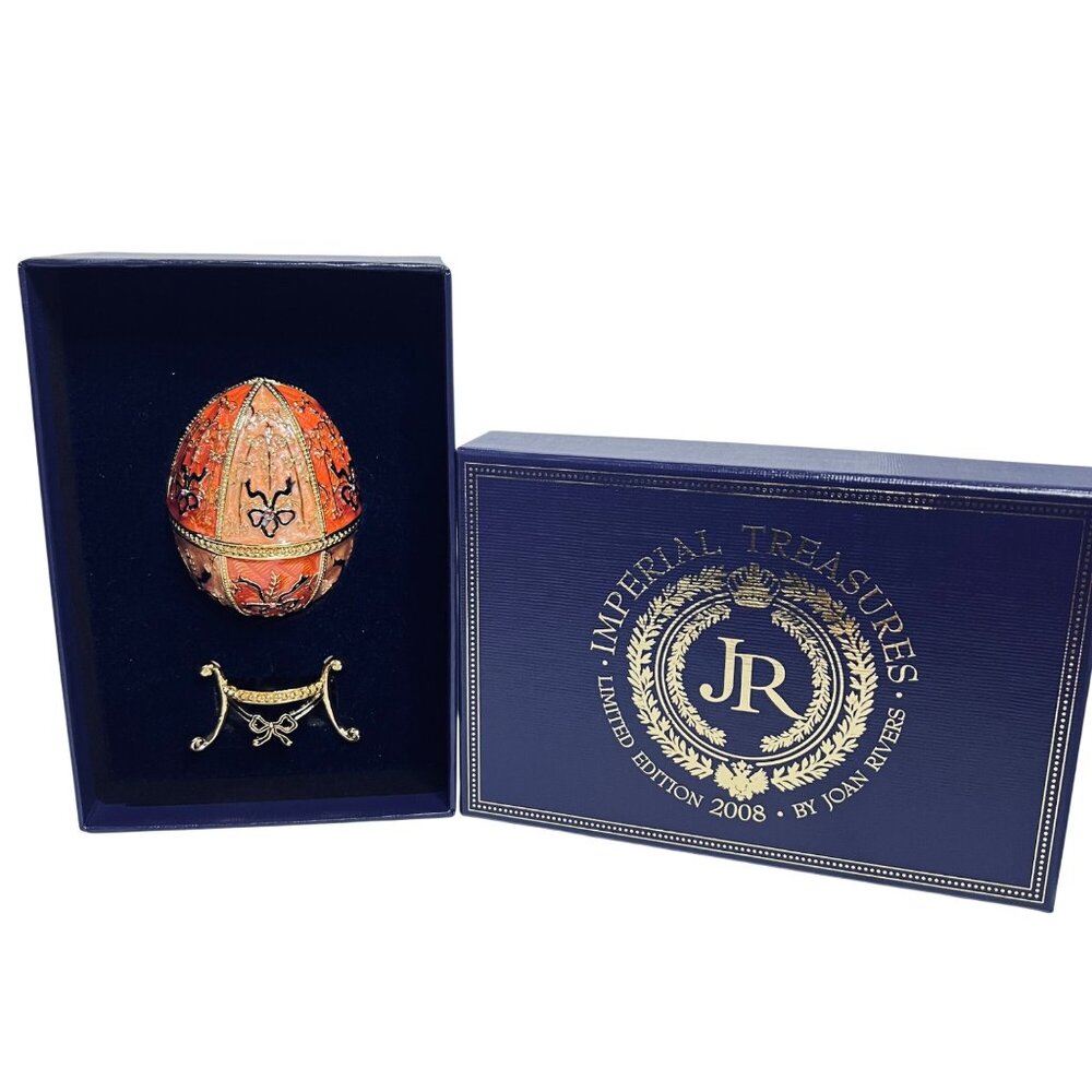 Joan Rivers Imperial Treasures LE Egg Trinket Box With Egg Pendant Necklace 5966